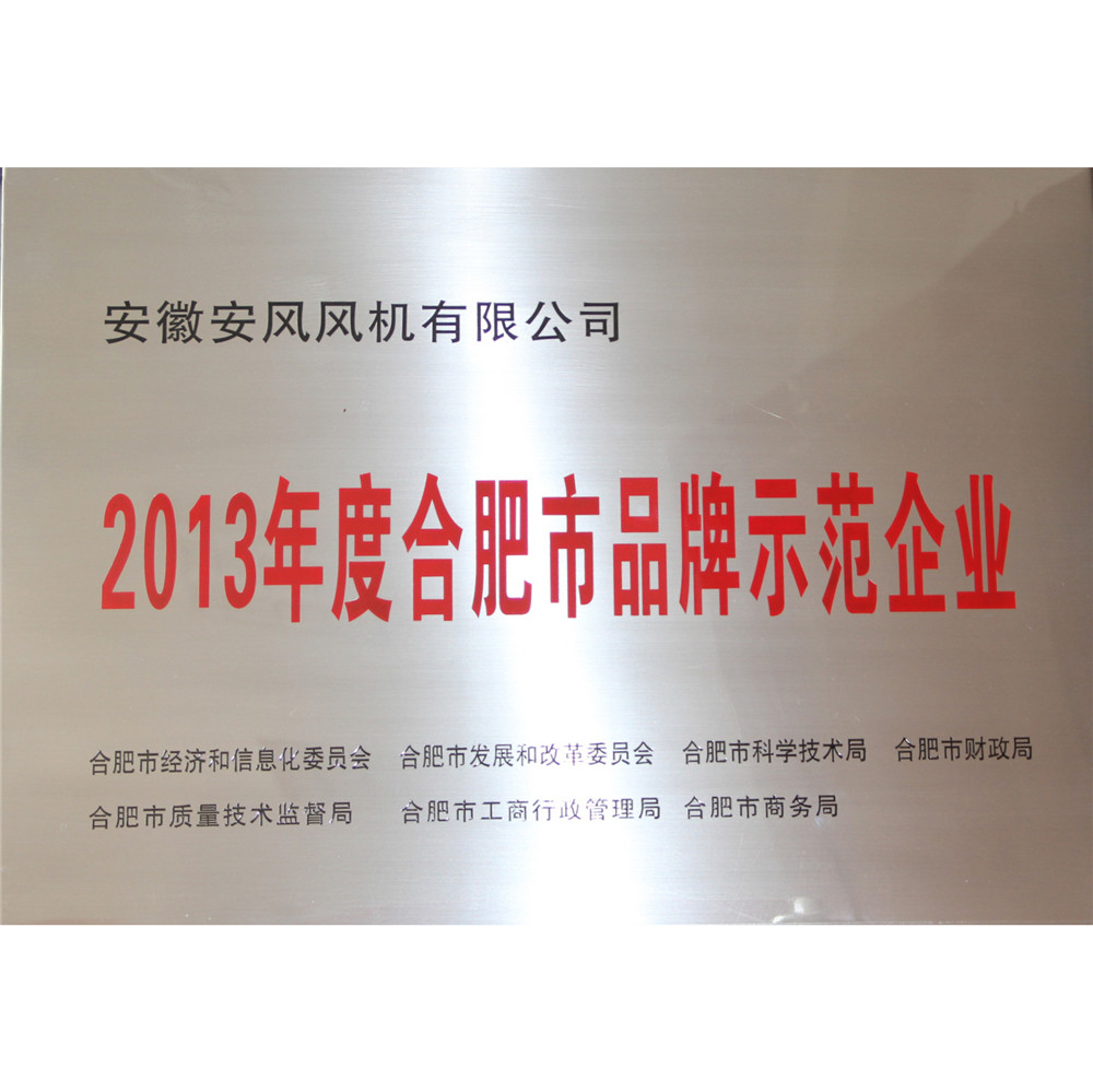 2013年度合肥市品牌示范企業(yè)
